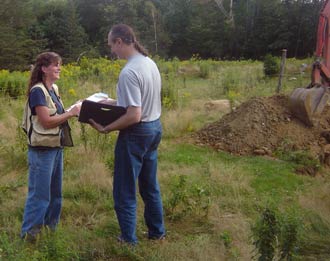 Soil surveyor on site